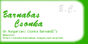 barnabas csonka business card